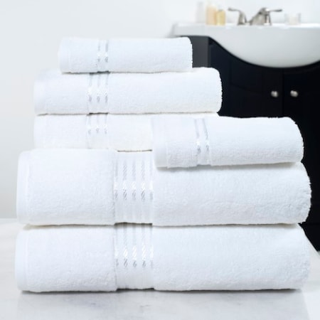 Hastings Home 100 Percent Cotton Hotel 6 Piece Towel Set - White 610932ZFE